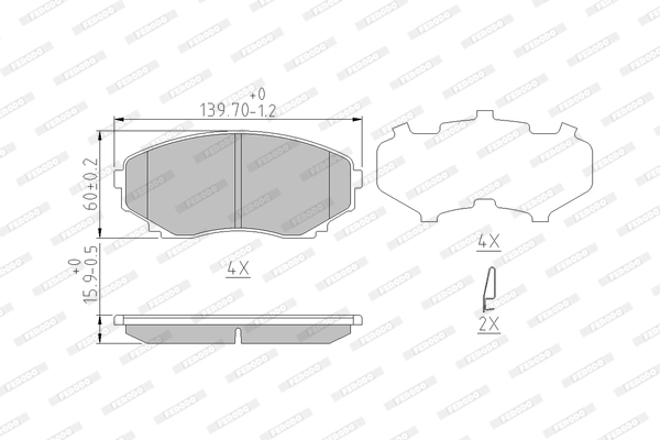 Brake Pad Set, disc brake PREMIER FDB1757