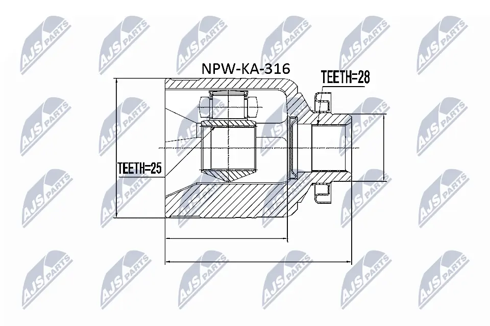 Joint Kit, drive shaft NPW-KA-316