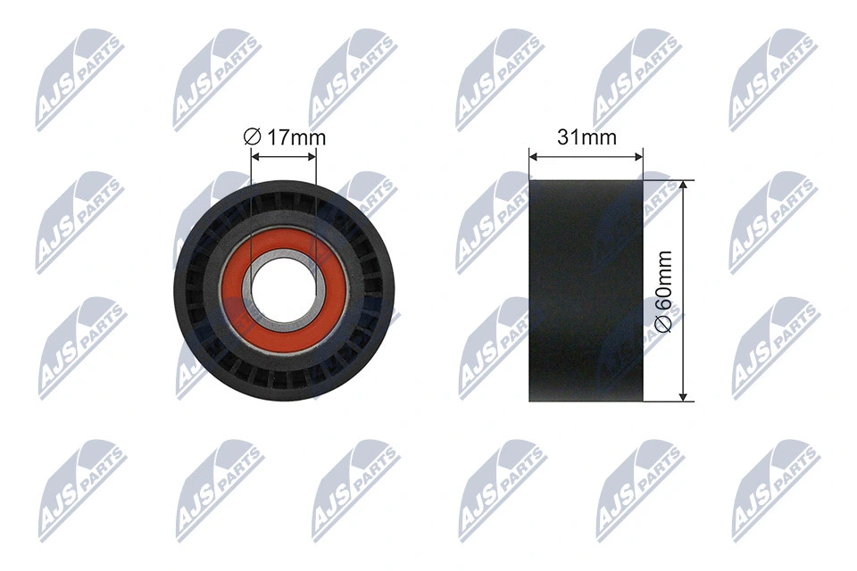 Tensioner Pulley, V-ribbed belt RNK-RE-040