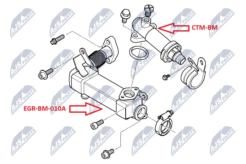 Cooler, exhaust gas recirculation EGR-BM-010A