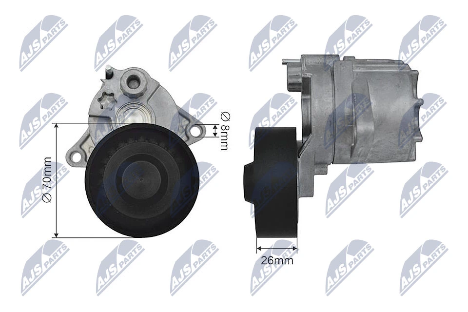 Tensioner Pulley, V-ribbed belt RNK-ME-011