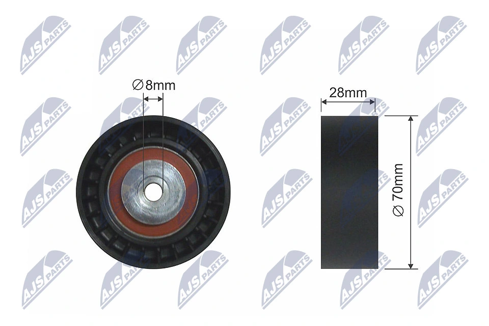 Deflection/Guide Pulley, V-ribbed belt RNK-VW-005