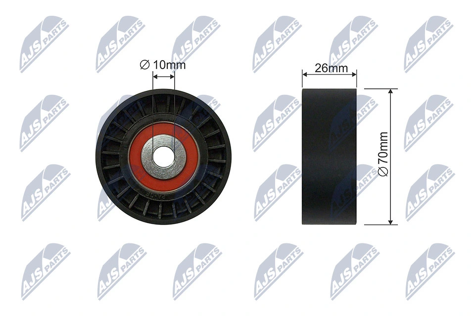 Tensioner Pulley, V-ribbed belt RNK-FR-058