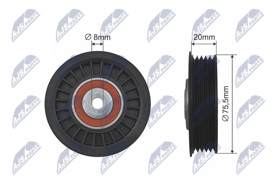 Tensioner Pulley, V-ribbed belt RNK-AU-010