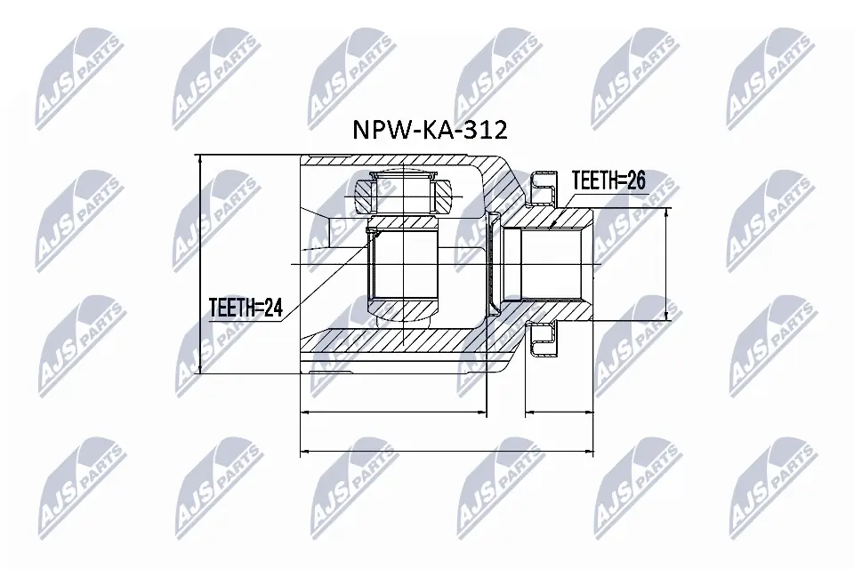 Joint Kit, drive shaft NPW-KA-312