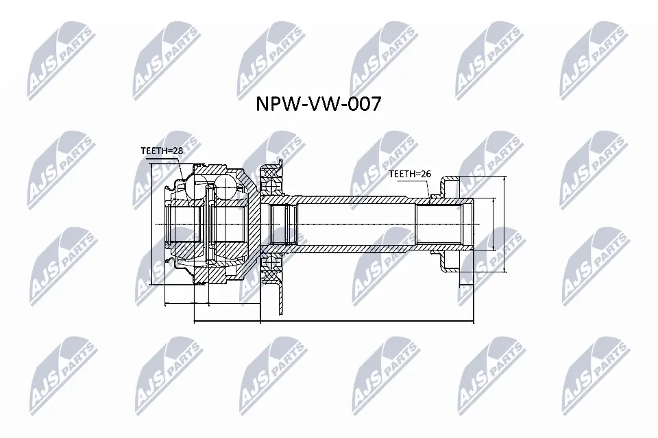 Joint Kit, drive shaft NPW-VW-007