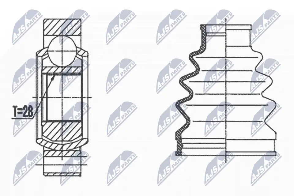 Joint Kit, drive shaft NPW-VW-066