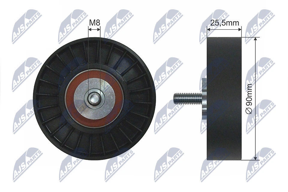 Deflection/Guide Pulley, V-ribbed belt RNK-VW-003