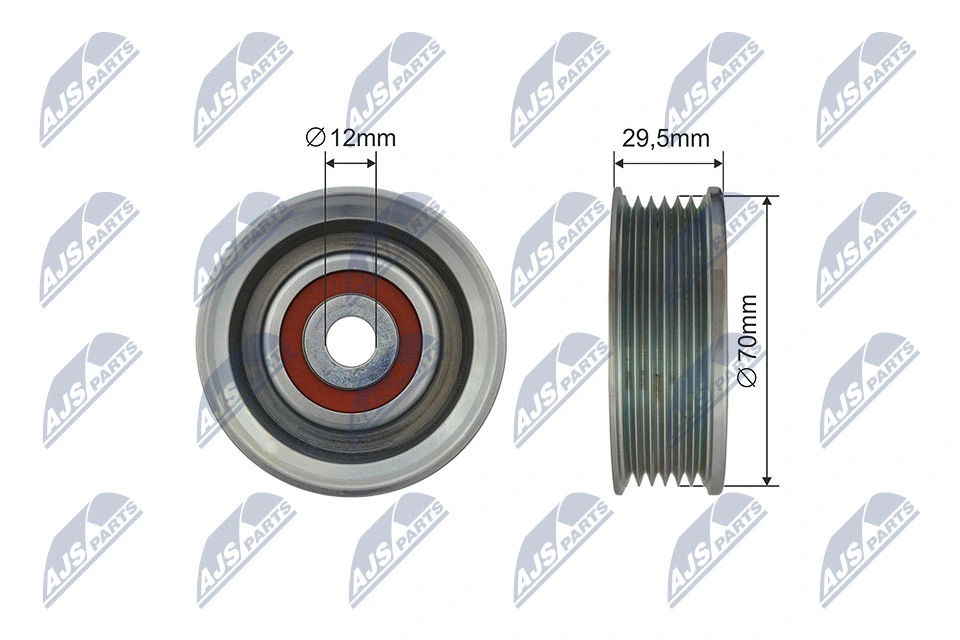 Deflection/Guide Pulley, V-ribbed belt RRK-TY-007