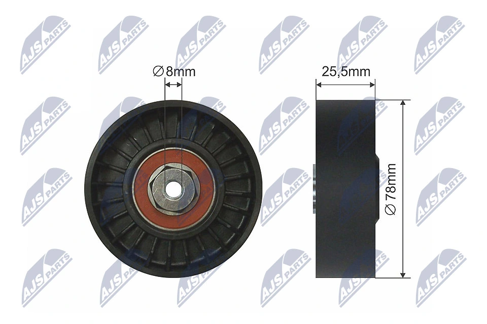 Deflection/Guide Pulley, V-ribbed belt RNK-VW-004