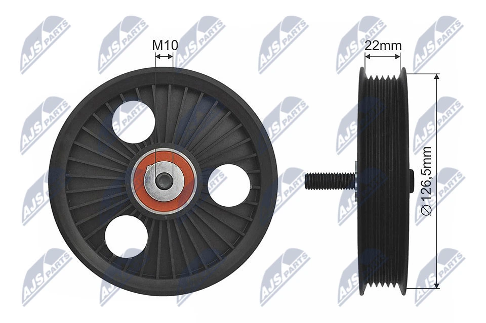 Deflection/Guide Pulley, V-ribbed belt RNK-RE-008