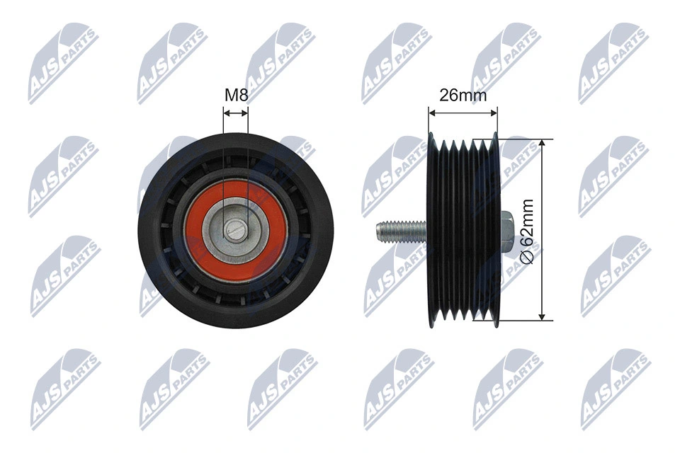 Tensioner Pulley, V-ribbed belt RNK-ME-058