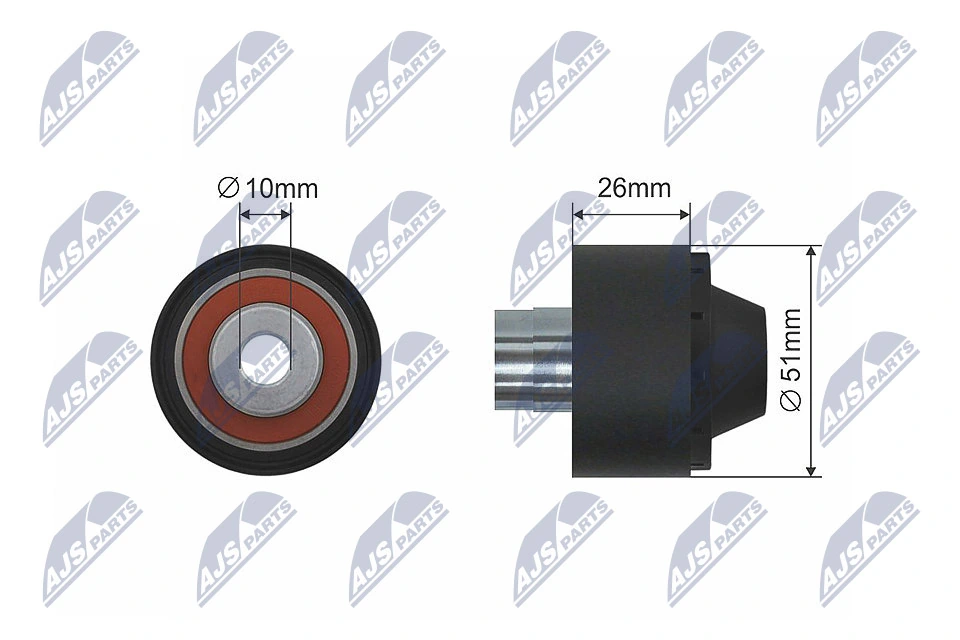 Deflection/Guide Pulley, V-ribbed belt RNK-CT-028
