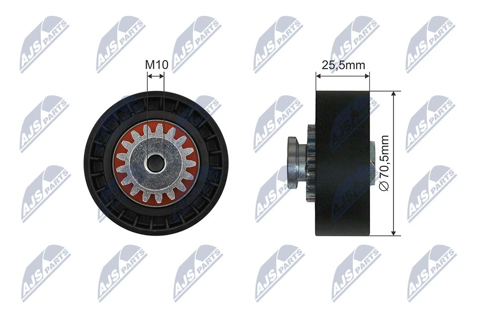 Tensioner Pulley, V-ribbed belt RNK-RE-036