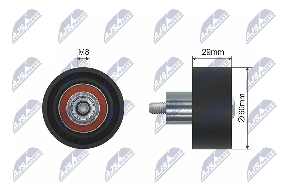 Deflection Pulley/Guide Pulley, timing belt RNK-FR-028