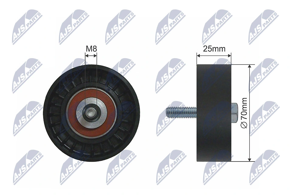 Deflection/Guide Pulley, V-ribbed belt RNK-FT-007