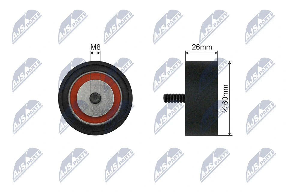 Tensioner Pulley, V-ribbed belt RNK-RE-039