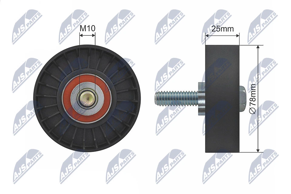 Deflection/Guide Pulley, V-ribbed belt RNK-CT-025