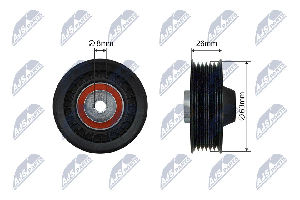 Tensioner Pulley, V-ribbed belt RNK-ME-042