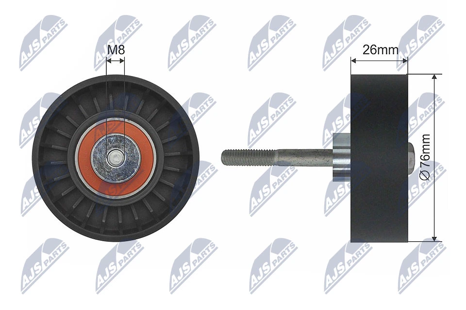Deflection/Guide Pulley, V-ribbed belt RNK-VV-002