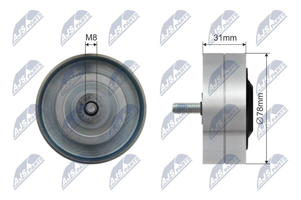 Deflection/Guide Pulley, V-ribbed belt RNK-AU-082
