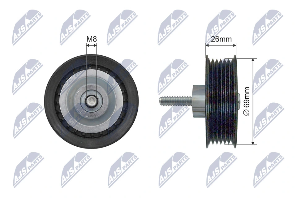 Tensioner Pulley, V-ribbed belt RNK-LR-019