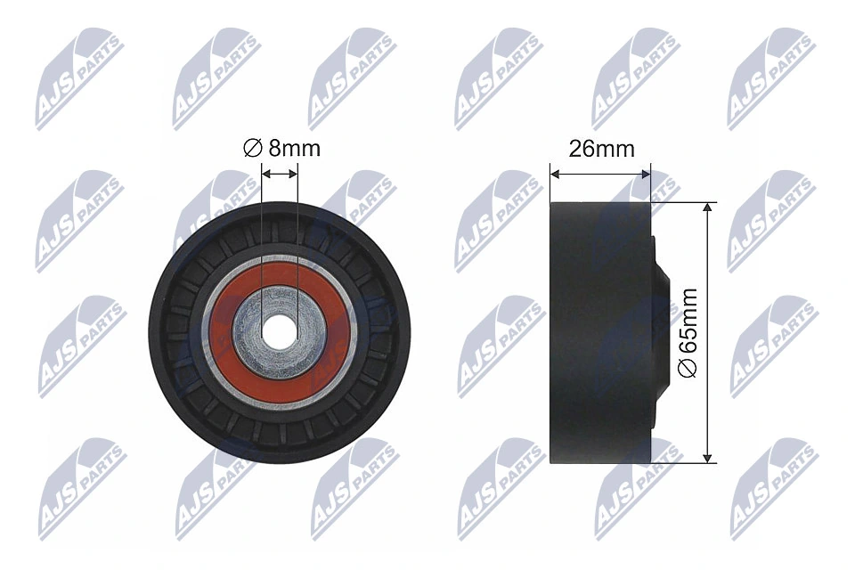 Deflection/Guide Pulley, V-ribbed belt RNK-AU-016