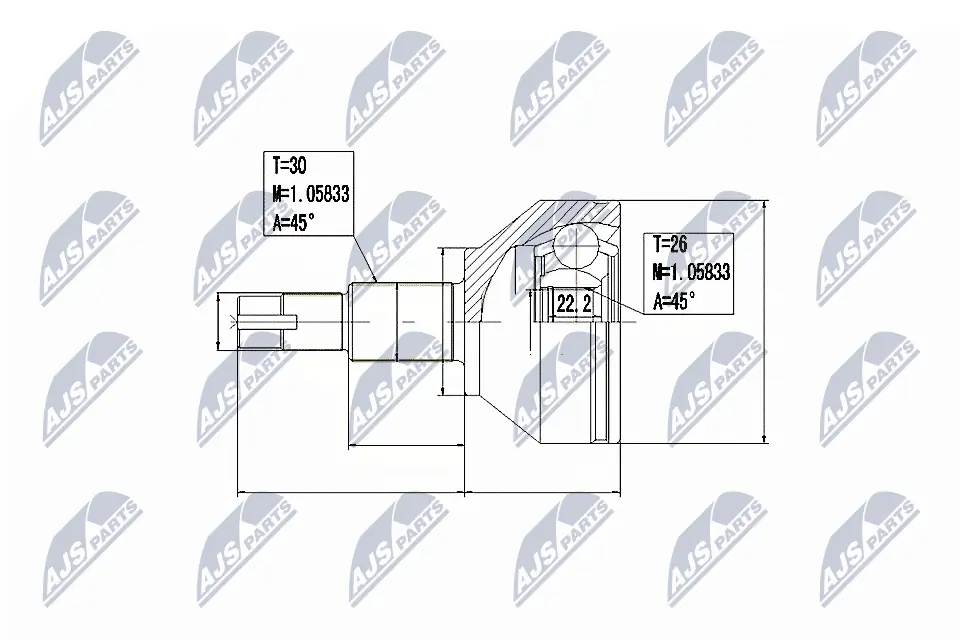 ジョイントセット、ドライブシャフト NPZ-AR-014