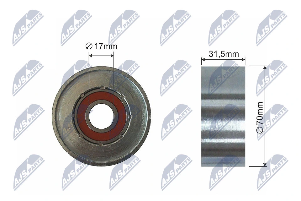 Deflection/Guide Pulley, V-ribbed belt RNK-TY-035