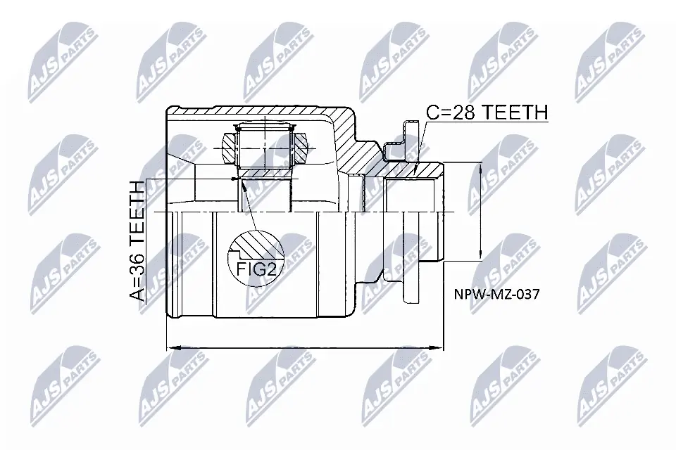 Joint Kit, drive shaft NPW-MZ-037