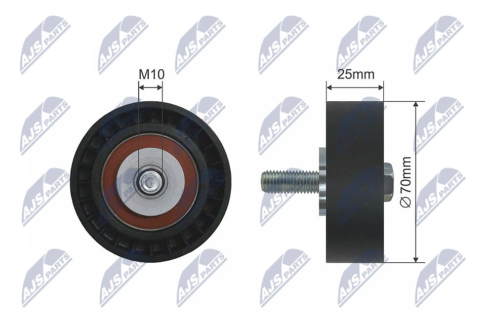 Deflection/Guide Pulley, V-ribbed belt RNK-CT-023