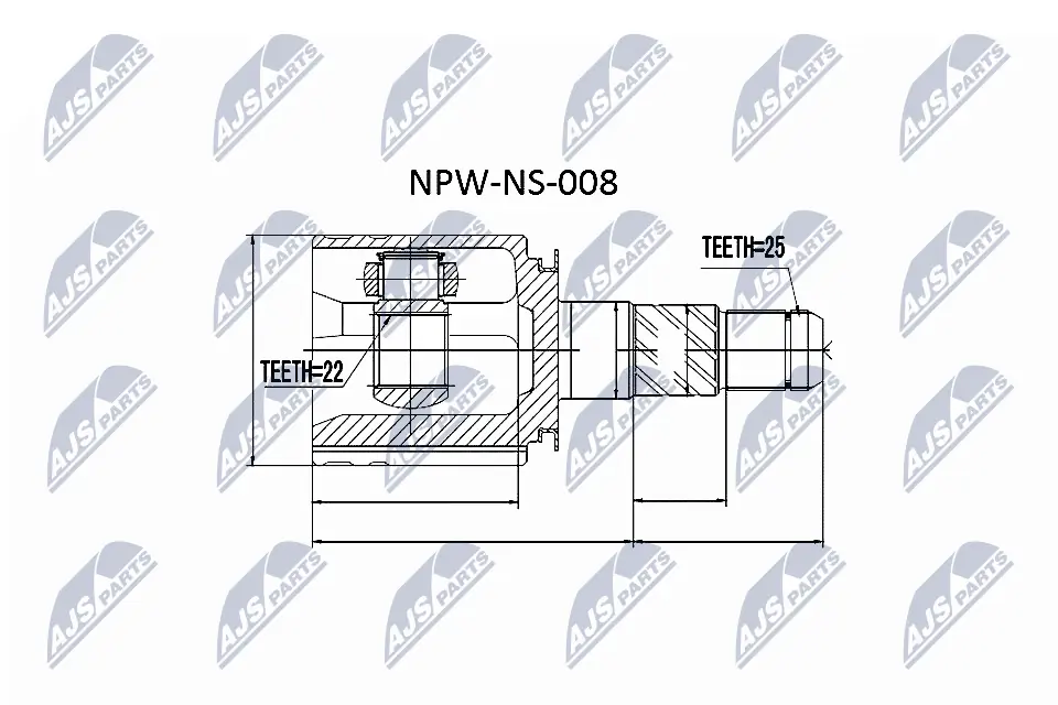 Jeu de joints, arbre de transmission NPW-NS-008