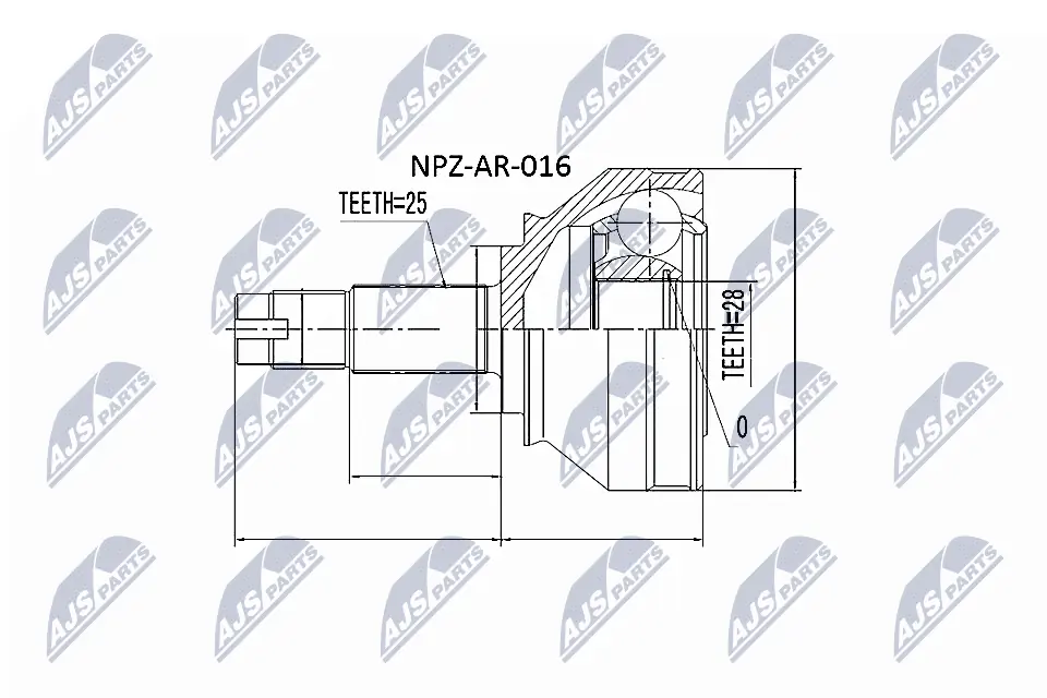 Joint Kit, drive shaft NPZ-AR-016