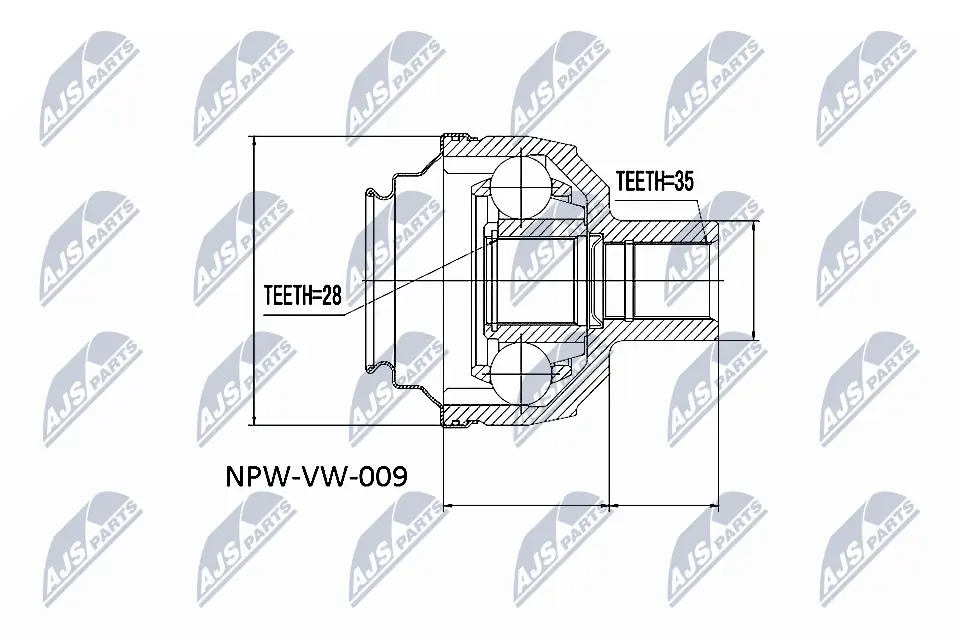 Joint Kit, drive shaft NPW-VW-009