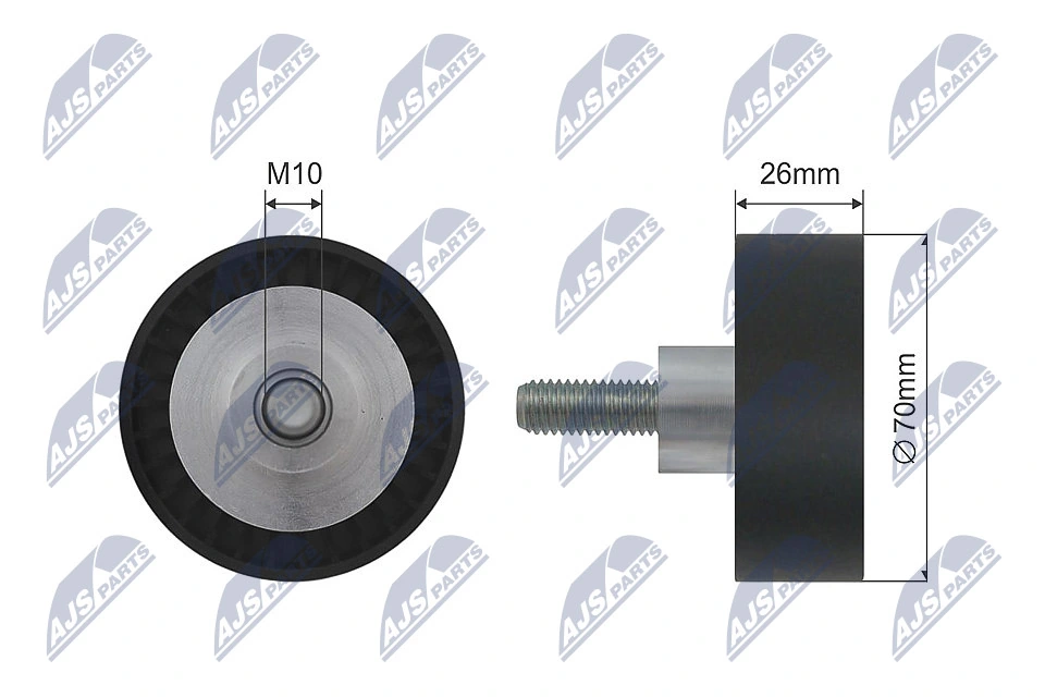Deflection/Guide Pulley, V-ribbed belt RNK-BM-009