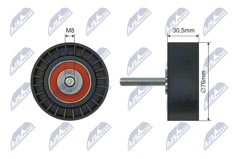 Tensioner Pulley, V-ribbed belt RNK-FR-059