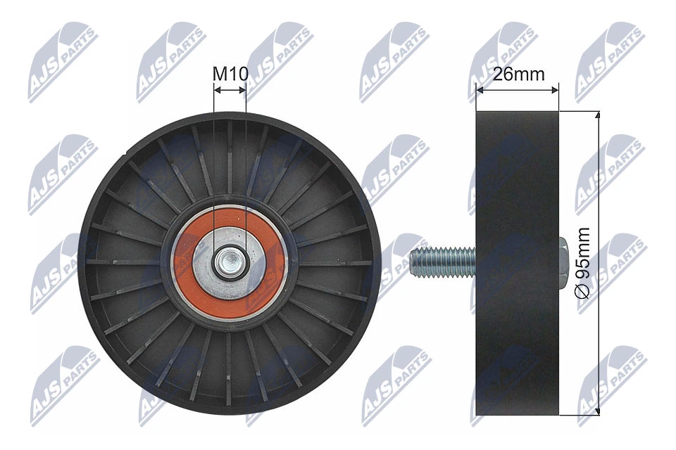 Deflection/Guide Pulley, V-ribbed belt RNK-LR-008
