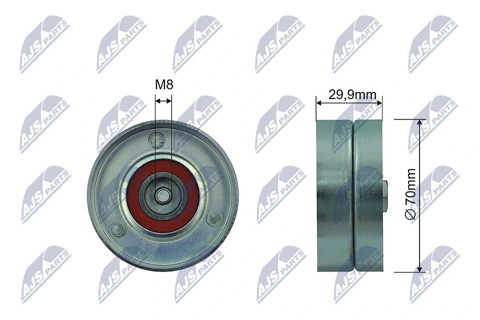 Tensioner Pulley, V-ribbed belt RNK-VW-030