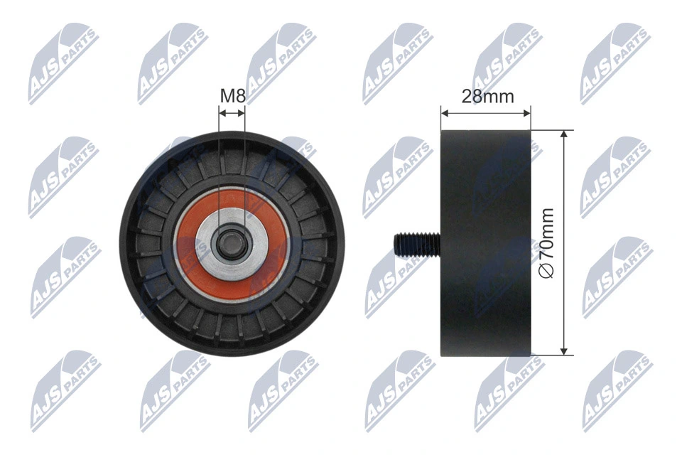 Tensioner Pulley, V-ribbed belt RNK-BM-072