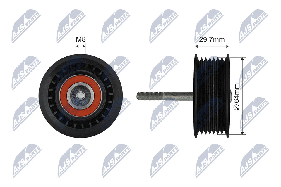 Tensioner Pulley, V-ribbed belt RNK-ME-056