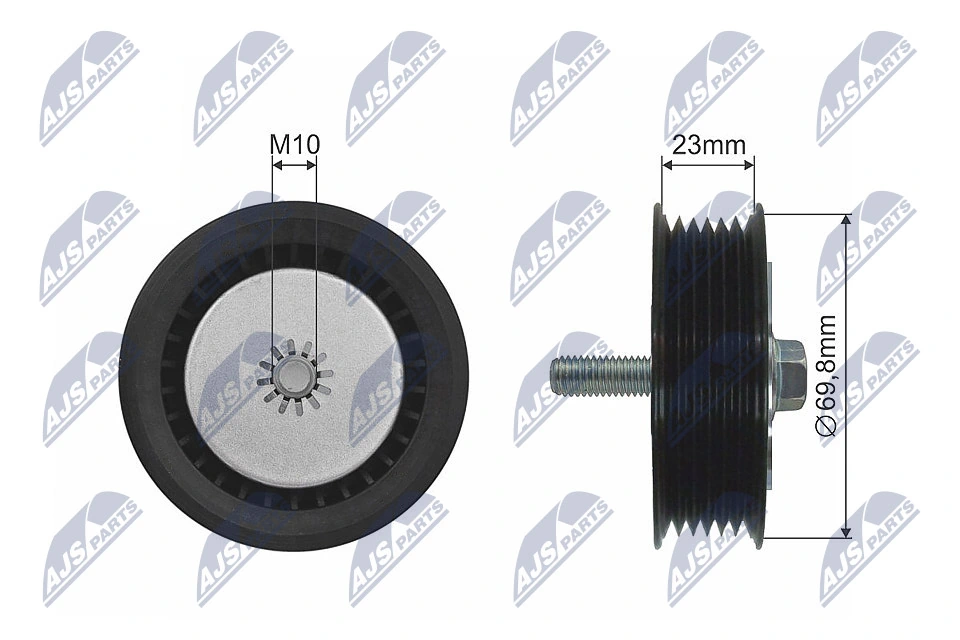Deflection/Guide Pulley, V-ribbed belt RNK-PL-024