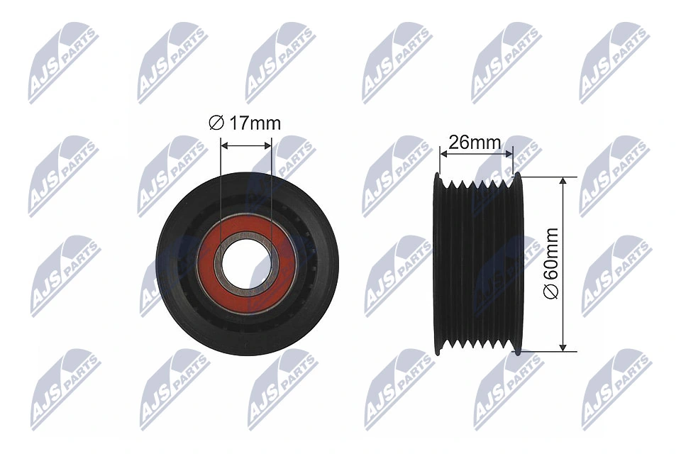 Deflection/Guide Pulley, V-ribbed belt RNK-SU-007