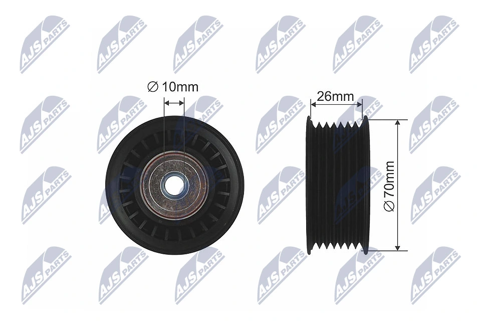 Deflection/Guide Pulley, V-ribbed belt RRK-MS-010