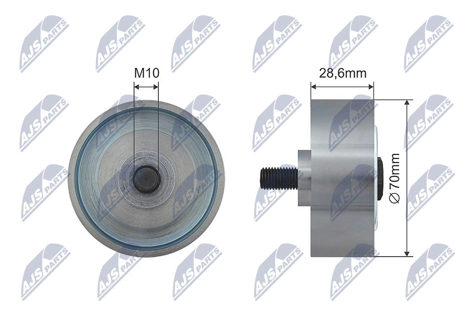Deflection/Guide Pulley, V-ribbed belt RRK-TY-004