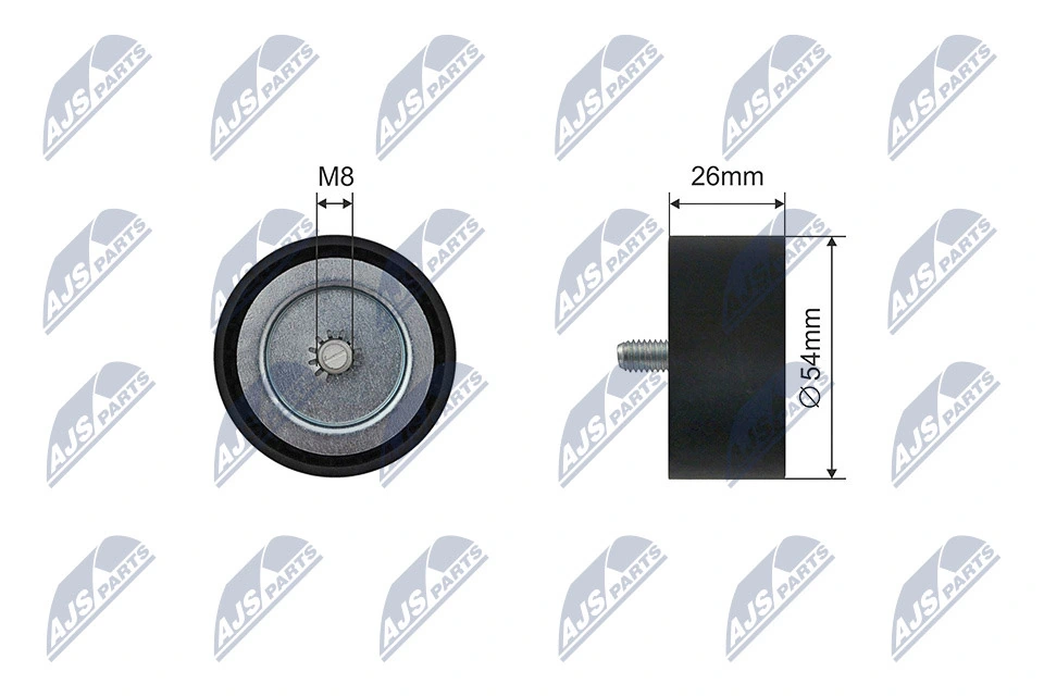 Tensioner Pulley, V-ribbed belt RNK-ME-064