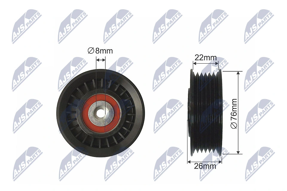 Tensioner Pulley, V-ribbed belt RNK-VW-029