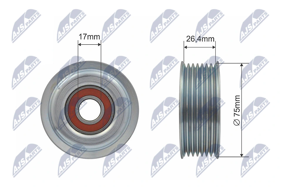 Deflection/Guide Pulley, V-ribbed belt RNK-TY-008