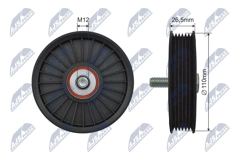 Deflection/Guide Pulley, V-ribbed belt RNK-CH-038