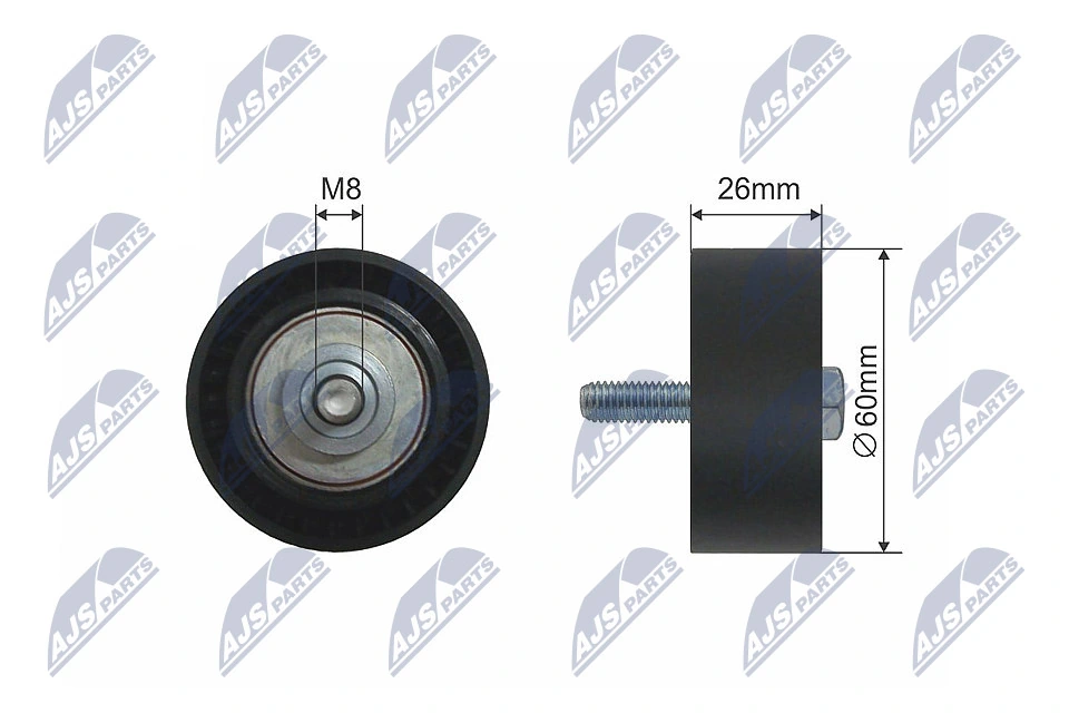 Deflection/Guide Pulley, V-ribbed belt RNK-CT-007