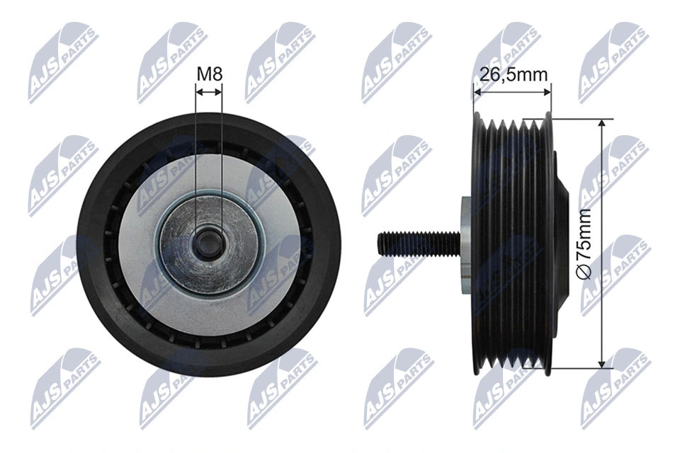 Tensioner Pulley, V-ribbed belt RNK-VW-042